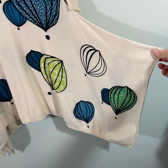 Anthropologie Field & Flowers Hot Air Ballons Asymmetrical Hem Blouse Size S - Picture 7 of 10